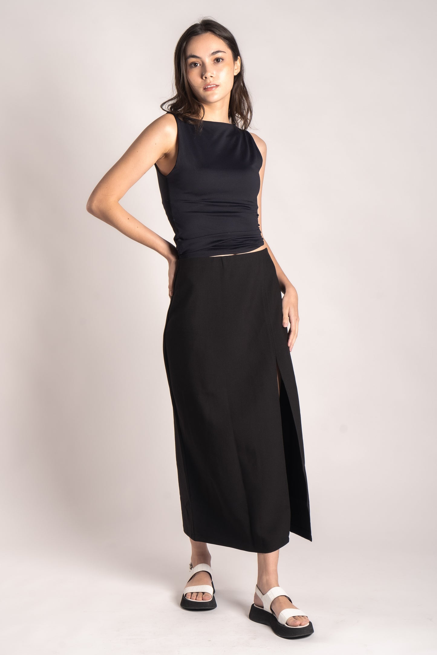 Slit Midi Skirt