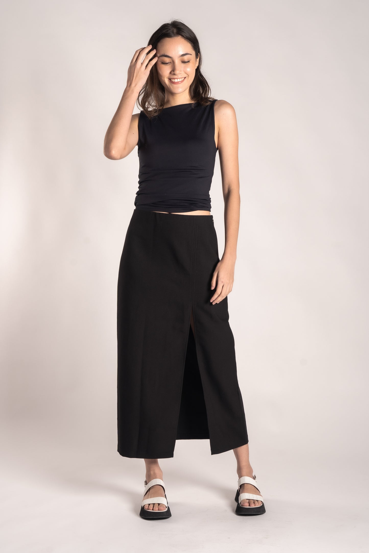 Slit Midi Skirt