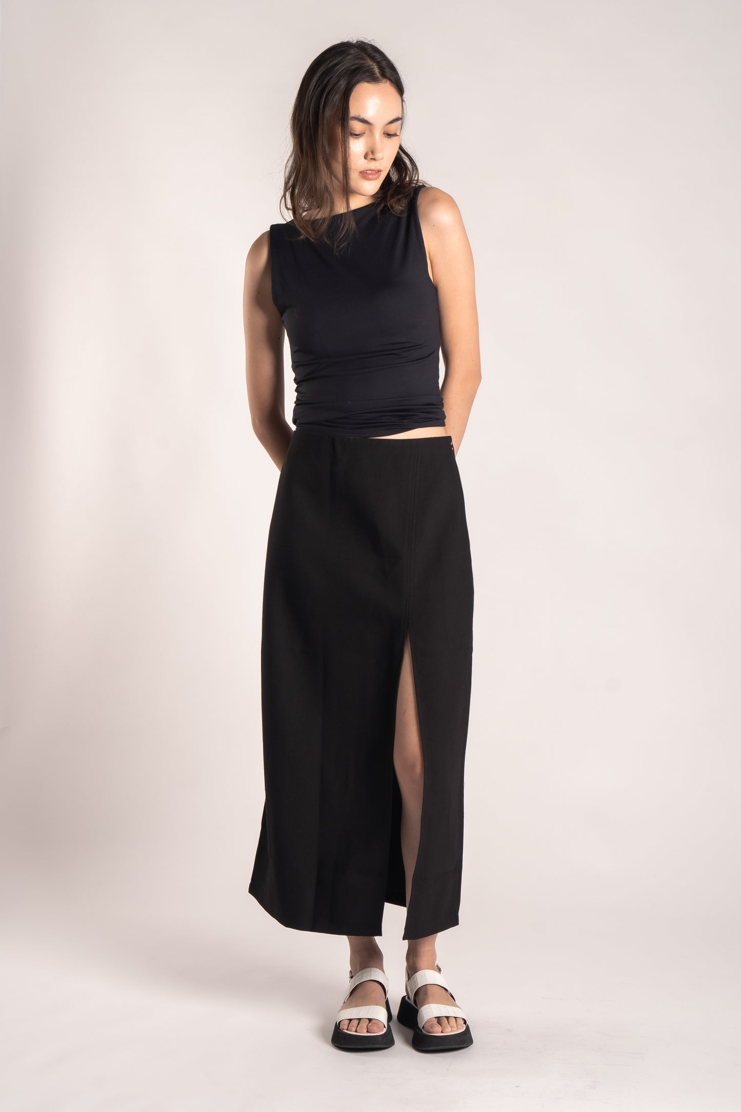 Slit Midi Skirt