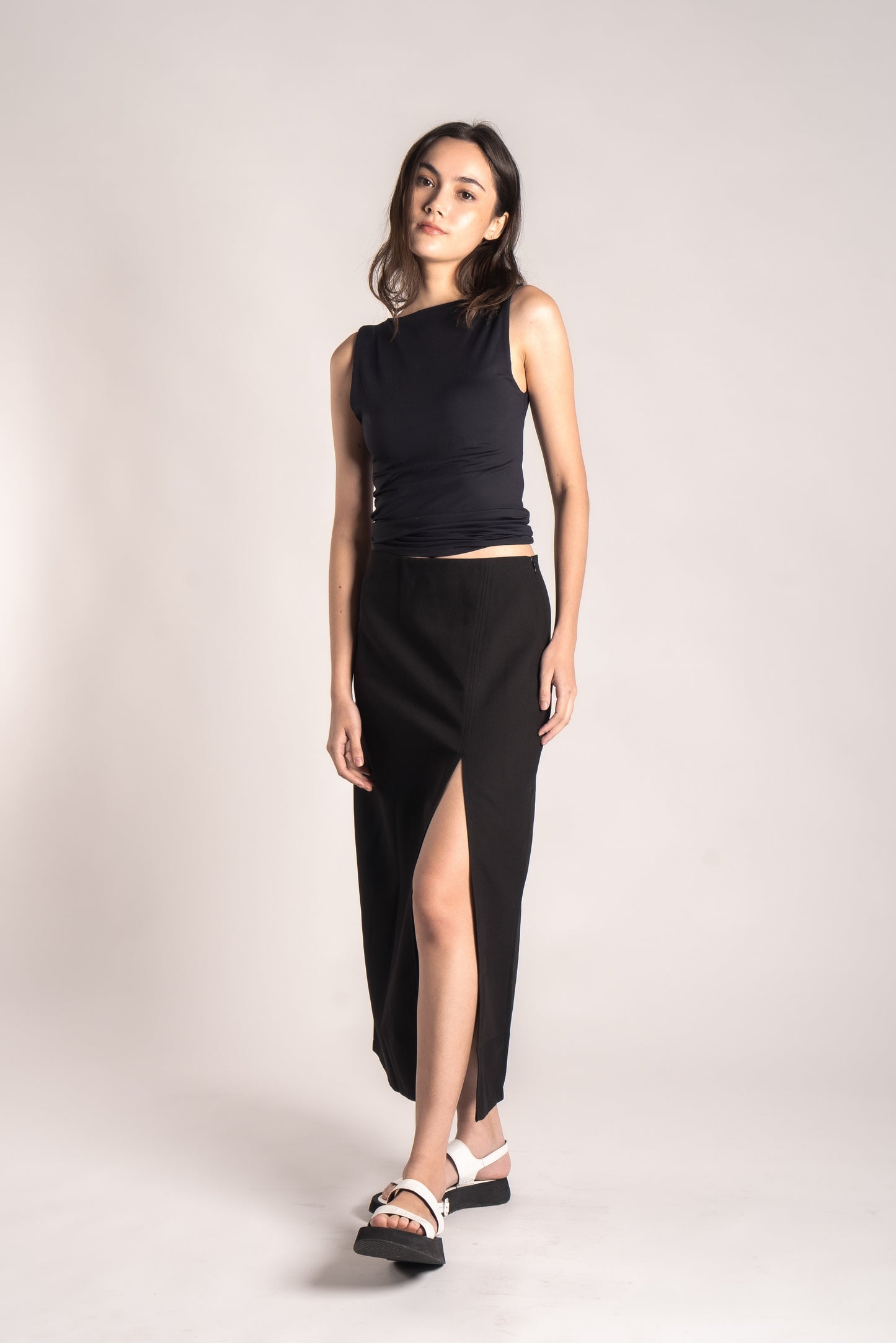 Slit Midi Skirt