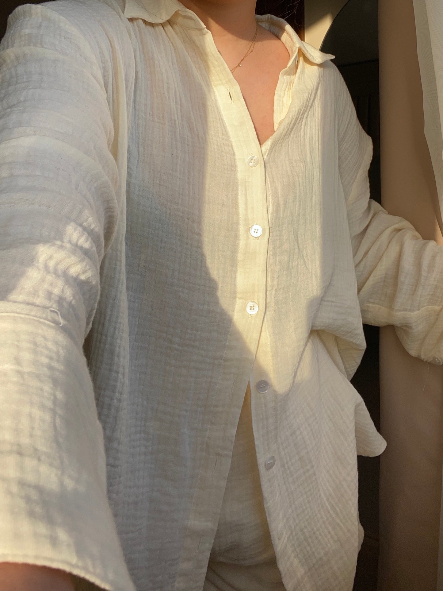 Crinkle Button Down