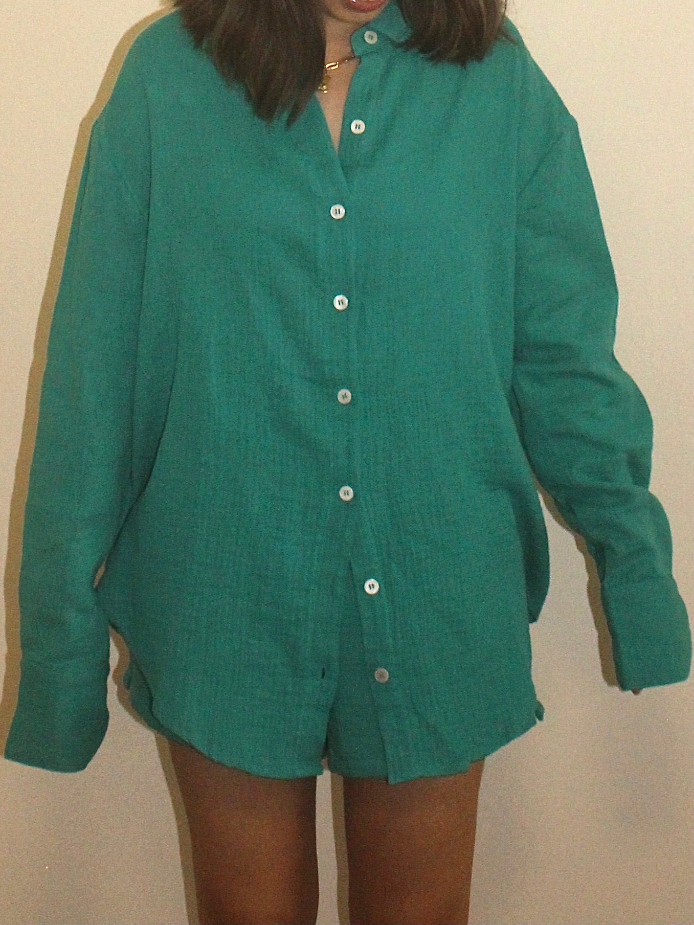 Crinkle Button Down