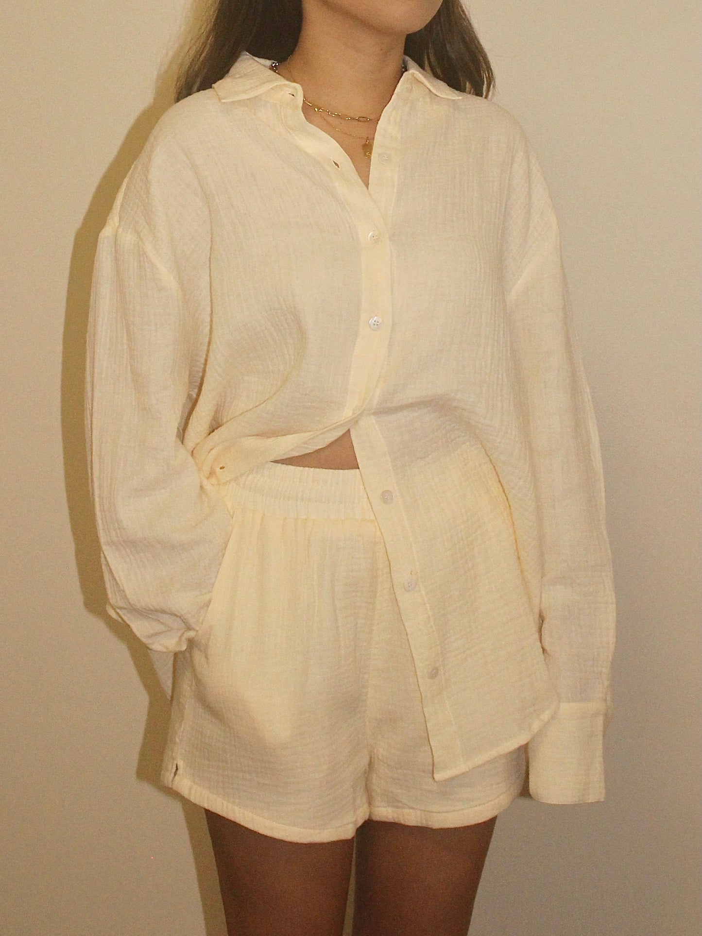 Crinkle Button Down
