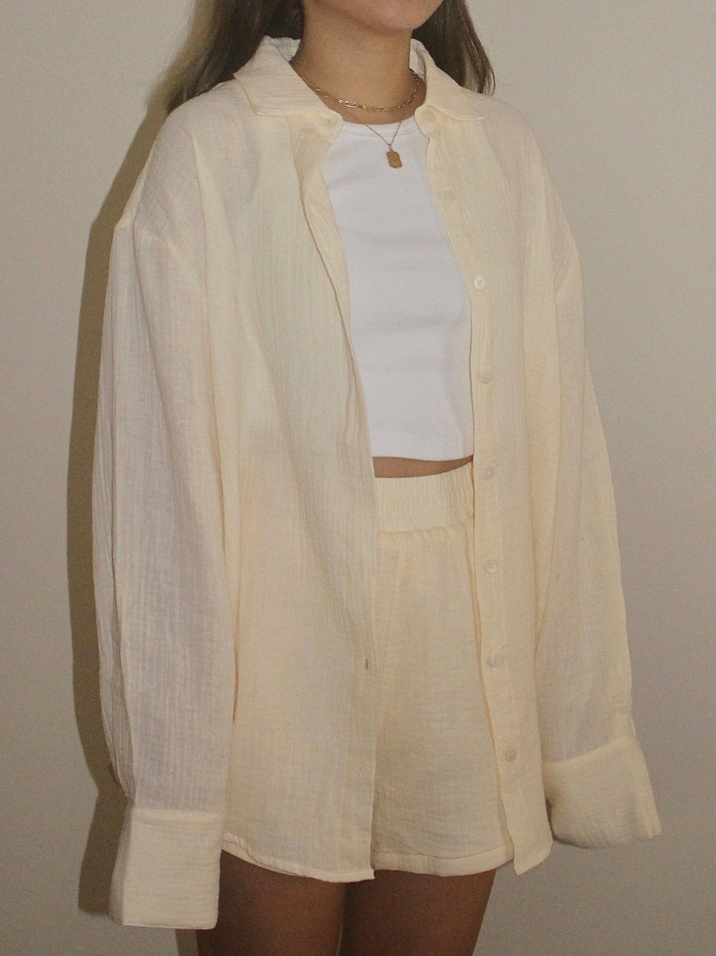 Crinkle Button Down