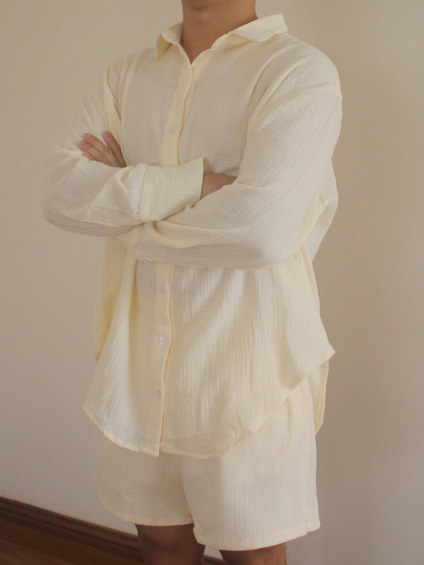 Crinkle Button Down