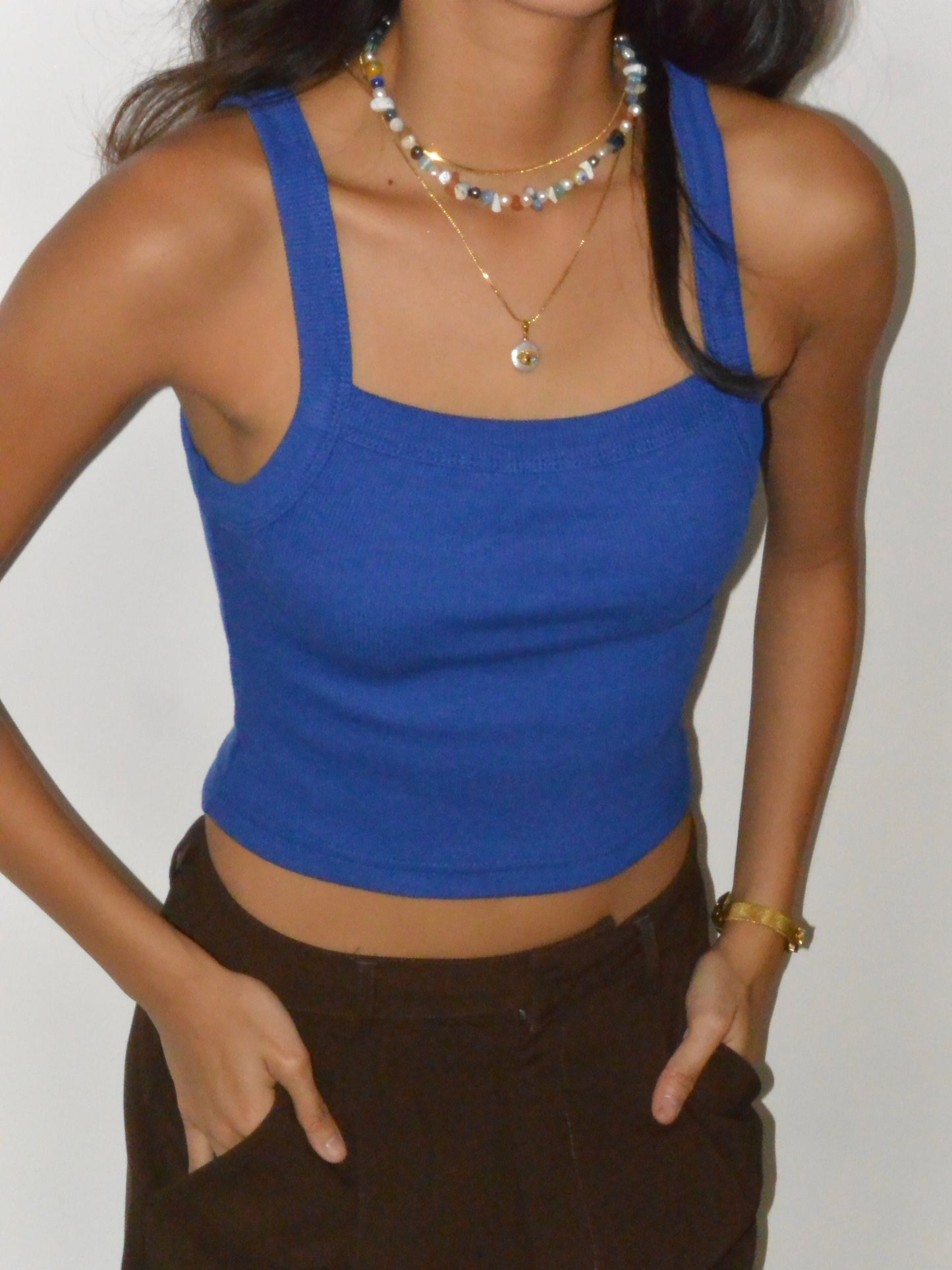 Cropped Scoop Tank