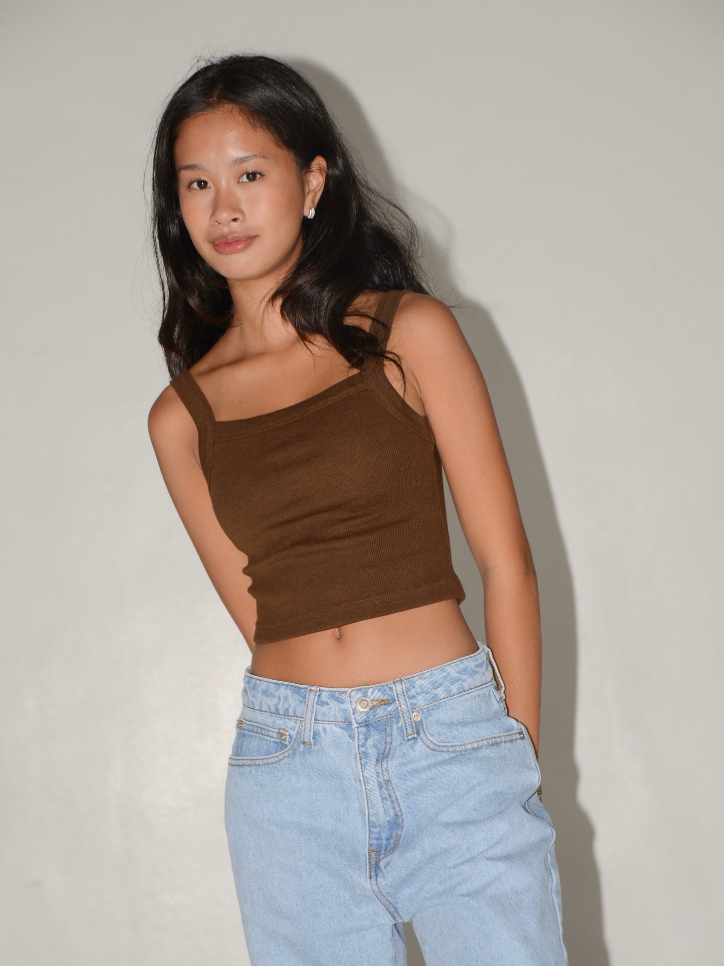 Cropped Scoop Tank