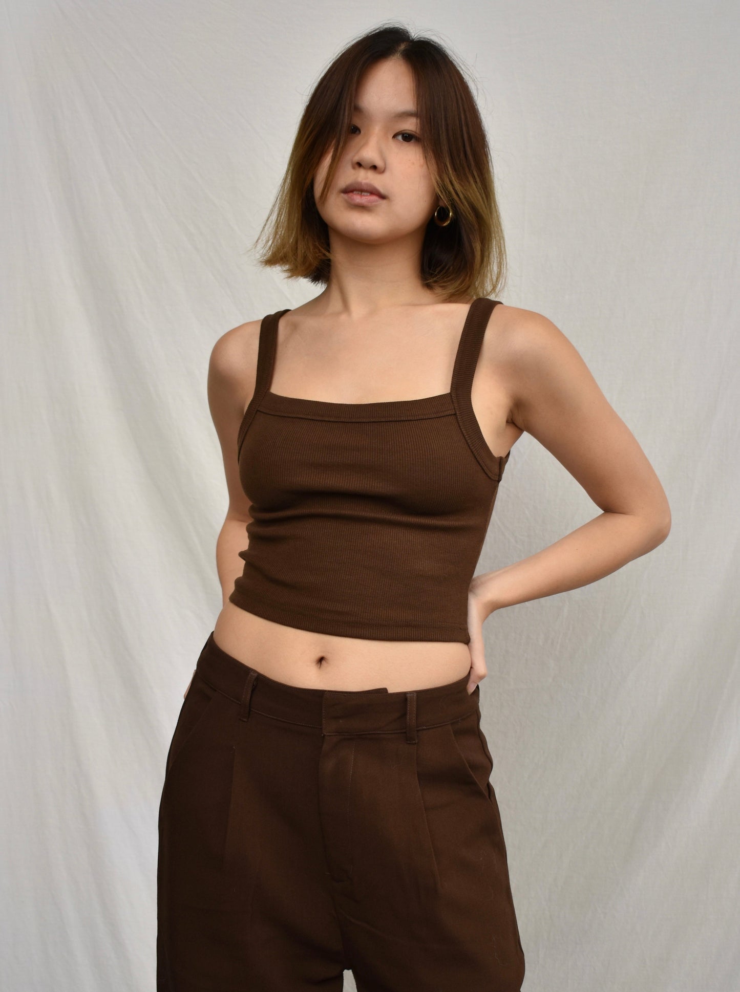 Cropped Scoop Tank