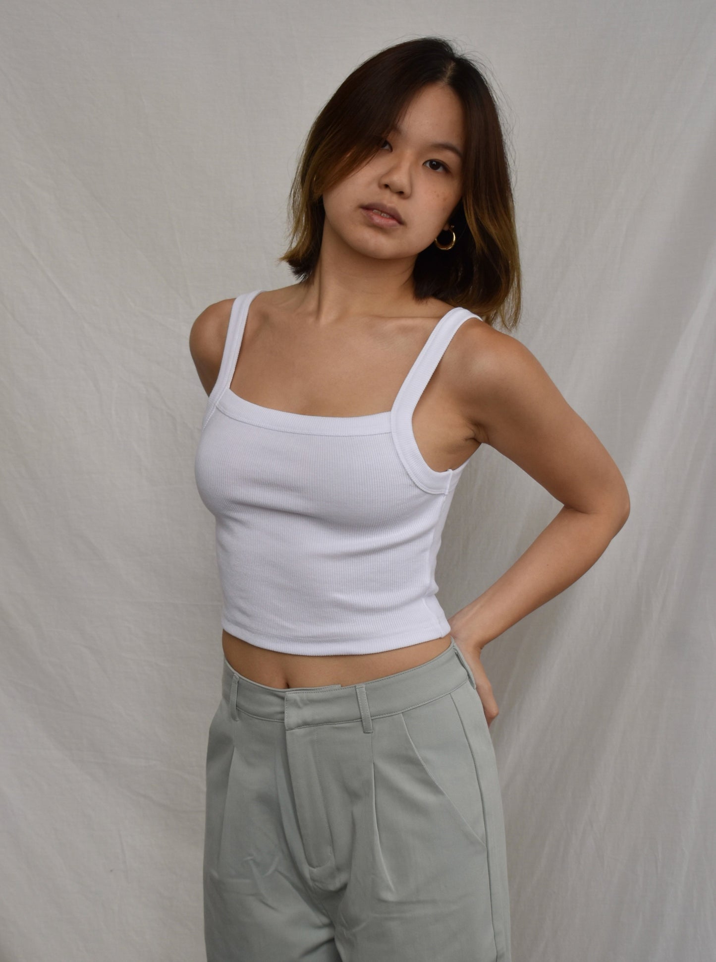 Cropped Scoop Tank